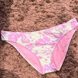 Ninety Pink and White Floral Bikini Bottom